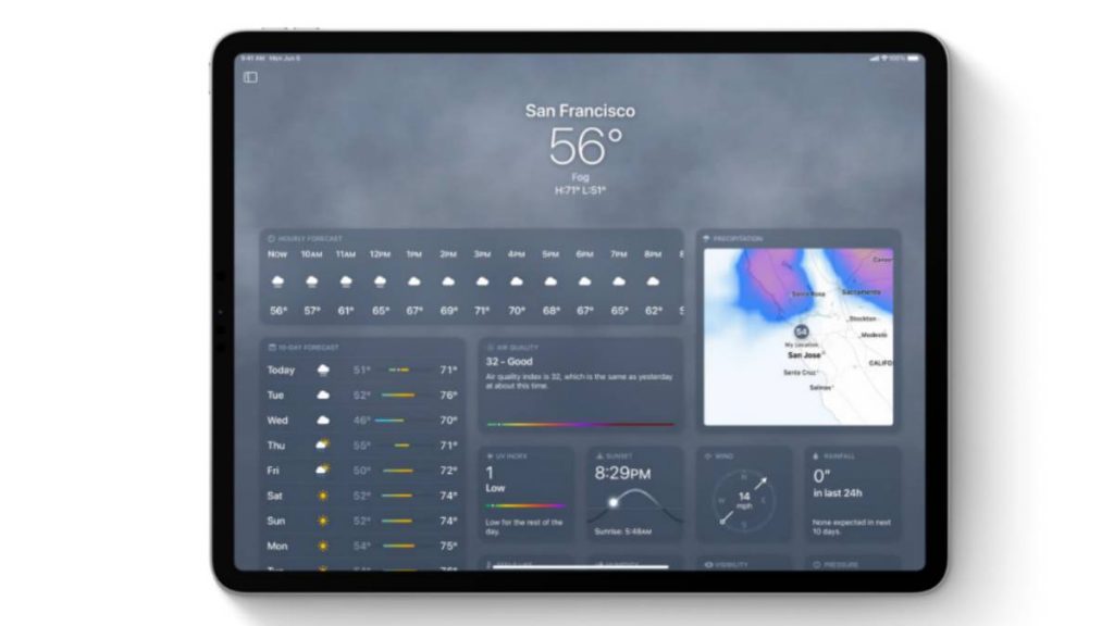 تطبيق ابل للطقس weather لاجهزة ايباد